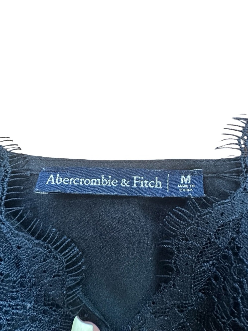 Abercrombie & Fitch Black Lace-Trim Silk Cami Bodysuit size Medium - Picture 6 of 6